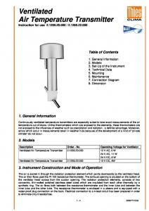 Transmetteur de temprature  ventilation