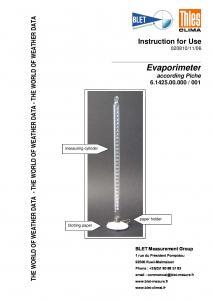 Evaporimtre THIES - BLET