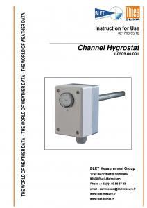 HYGROSTAT CONDUIT THIES - BLET