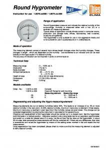 HYGROMETRE MECANIQUE THIES - BLET