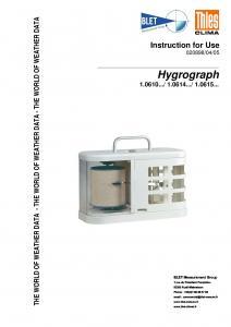Hygrographe Mesure et enregistrement humidit relative