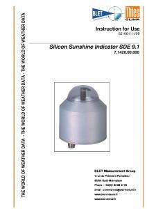 Indicateur d�Ensoleillement SDE - Rayonnement Solaire