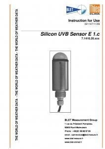 Capteur UVB E 1.c - Rayonnement UV