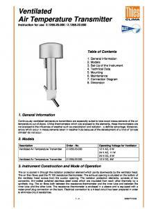 Transmetteur de temprature  ventilation THIES