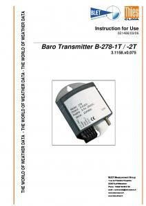 Baro-transmetteurs B-278-1T et B-278-2T THIES